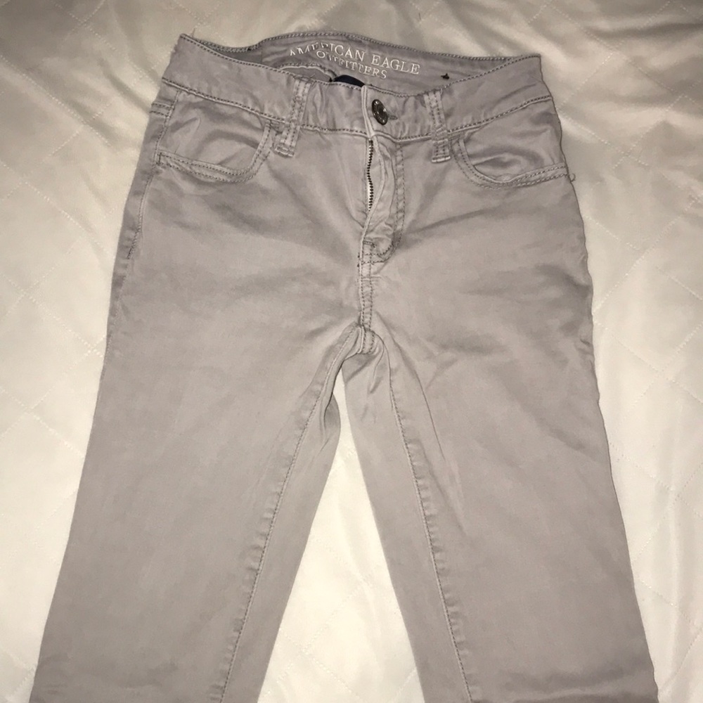 American Eagle Grey Jeggings size 0 long